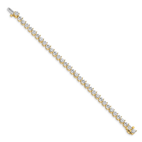 14k Holds 10.2 carat 34-4.3mm Round Diamond 3-prong 7 inch Tennis Bracelet Mounting