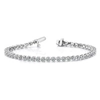 14K White Gold Complete 10.2 Carat Round AA Diamond 3-prong Tennis Bracelet, 7" view 5