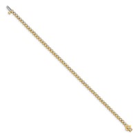 14K Yellow Gold Complete 2.13 Carat Round a Diamond 2-prong Tennis Bracelet, 7" view 2