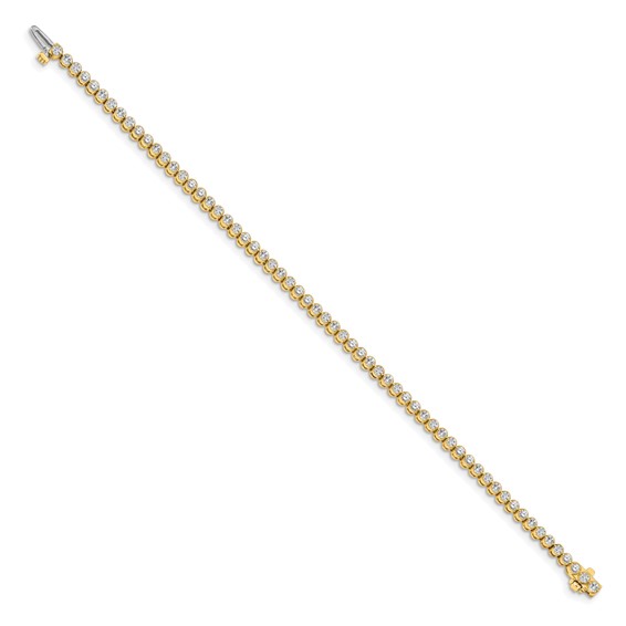 14k Holds 2.13 carat 61-2.0mm Round Diamond 2-prong 7 inch Tennis Bracelet Mounting