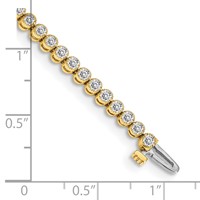 14K Yellow Gold Complete 2.13 Carat Round a Diamond 2-prong Tennis Bracelet, 7" view 4