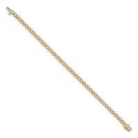 14K Yellow Gold Complete 3.06 Carat Round AA Diamond 2-prong Tennis Bracelet, 7" view 2