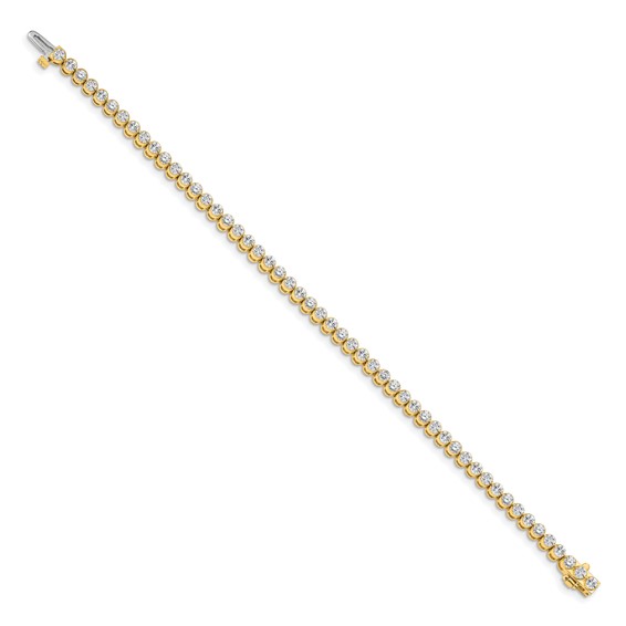 14k Holds 3.06 carat 52-2.5mm Round Diamond 2-prong 7 inch Tennis Bracelet Mounting