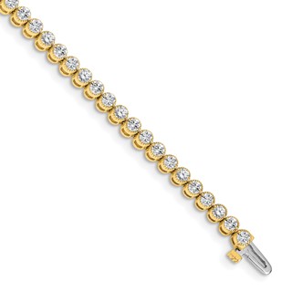 14k Holds 3.06 carat 52-2.5mm Round Diamond 2-prong 7 inch Tennis Bracelet Mounting
