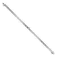 14K White Gold Complete 3.06 Carat Round Aaa Diamond 2-prong Tennis Bracelet, 7" view 2