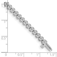 14K White Gold Complete 3.06 Carat Round Aaa Diamond 2-prong Tennis Bracelet, 7" view 4