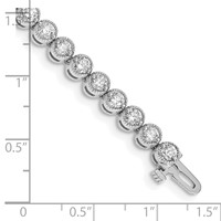 14K White Gold Complete 5 Carat Round AA Diamond 2-prong Tennis Bracelet, 7" view 4