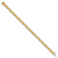 14K Yellow Gold Holds 5 Carat 36-3.3mm Round Diamond 2-prong Tennis Bracelet Mounting, 7" view 2