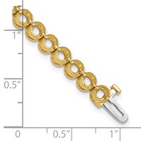 14K Yellow Gold Holds 5 Carat 36-3.3mm Round Diamond 2-prong Tennis Bracelet Mounting, 7" view 4