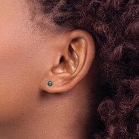14K Yellow Gold 4-5mm Black Button Freshwater Cultured Pearl Stud Post Earrings view 3