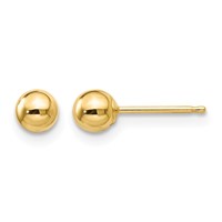 14K 4mm Polished Puffed Ball Post Earrings view 1