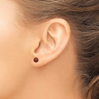 14K 5-6mm Brown Button Freshwater Cultured Pearl Stud Post Earrings view 3