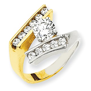 14k Two-tone AAA Diamond engagement ring