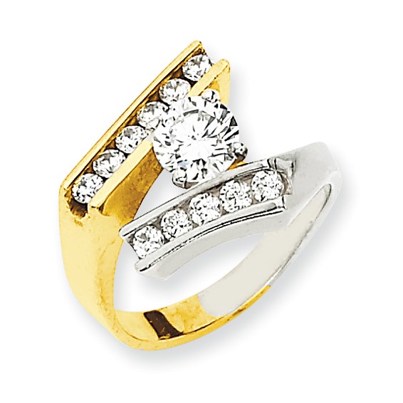 14k Two-tone AAA Diamond engagement ring