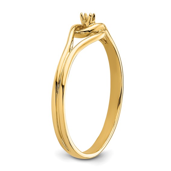 14k Polished .02ct. Diamond Fancy Ring Mounting