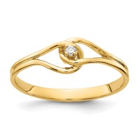 14K Polished AA Diamond Fancy Ring view 1