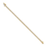 14K Yellow Gold Complete 1.84 Carat Round Aaa Diamond 4-prong Tennis Bracelet, 7" view 2