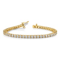 14K Yellow Gold Complete 1.84 Carat Round Aaa Diamond 4-prong Tennis Bracelet, 7" view 3