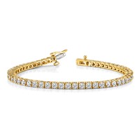 14K Yellow Gold Complete 1.84 Carat Round Aaa Diamond 4-prong Tennis Bracelet, 7" view 5