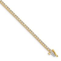 14K Yellow Gold Complete 1.84 Carat Round Aaa Diamond 4-prong Tennis Bracelet, 7" view 1