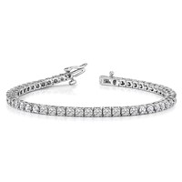 14K White Gold Complete 1.84 Carat Round a Diamond 4-prong Tennis Bracelet, 7" view 5