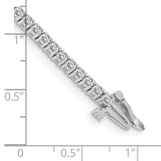 14k White Gold Holds 1.84 carat 66-1.9mm Round Diamond 4-prong 7 inch Tennis Bracelet Mounting