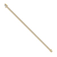 14K Yellow Gold Complete 3.05 Carat Round Aaa Diamond 4-prong Tennis Bracelet, 7" view 2
