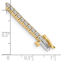14K Yellow Gold Complete 3.05 Carat Round Aaa Diamond 4-prong Tennis Bracelet, 7" view 4