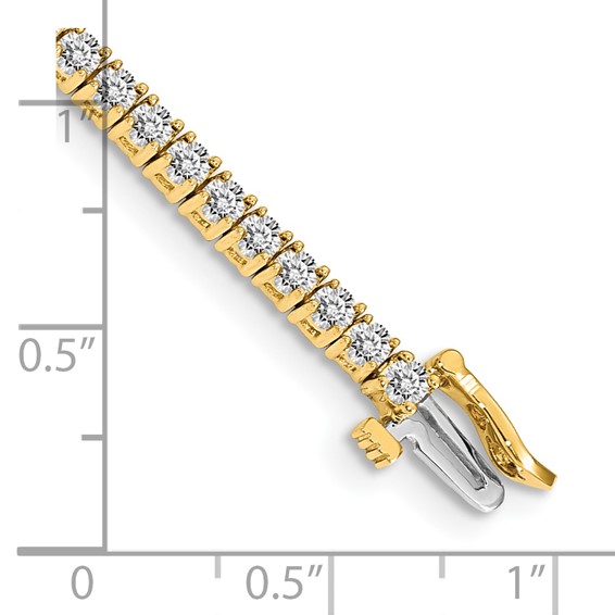 14k Holds 3.05 carat 61-2.3mm Round Diamond 4-prong 7 inch Tennis Bracelet Mounting
