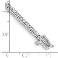 14K White Gold Complete 3.05 Carat Round AA Diamond 4-prong Tennis Bracelet, 7" view 4