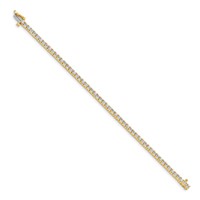 14K Yellow Gold Complete 3.92 Carat Round Aaa Diamond 4-prong Tennis Bracelet, 7" view 2