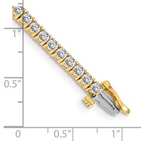 14K Yellow Gold Complete 3.92 Carat Round Aaa Diamond 4-prong Tennis Bracelet, 7" view 4