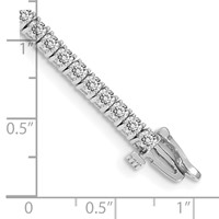 14K White Gold Complete 3.92 Carat Round a Diamond 4-prong Tennis Bracelet, 7" view 4