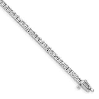 14k White Gold Holds 3.92 carat 57-2.6mm Round Diamond 4-prong 7 inch Tennis Bracelet Mounting