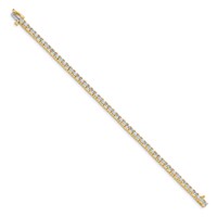 14K Yellow Gold Complete 4.92 Carat Round Aaa Diamond 4-prong Tennis Bracelet, 7" view 2