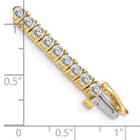 14K Yellow Gold Complete 4.92 Carat Round Aaa Diamond 4-prong Tennis Bracelet, 7" view 4