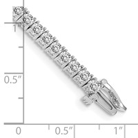 14K White Gold Complete 4.92 Carat Round AA Diamond 4-prong Tennis Bracelet, 7" view 4