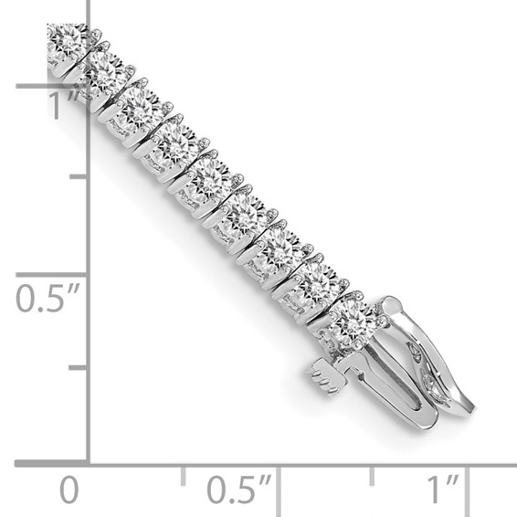 14k White Gold Holds 4.92 carat 52-2.9mm Round Diamond 4-prong 7 inch Tennis Bracelet Mounting
