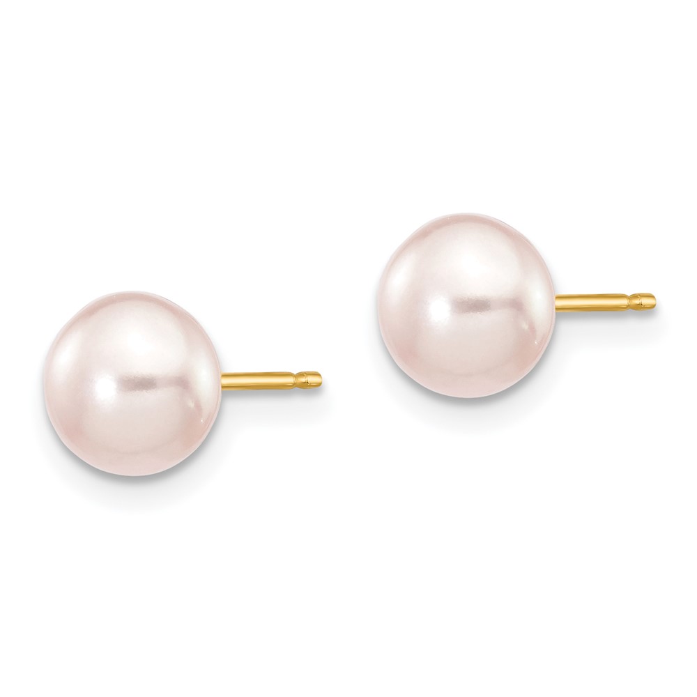 14k 6-7mm Purple Button Freshwater Cultured Pearl Stud Post Earrings (X60BPU)