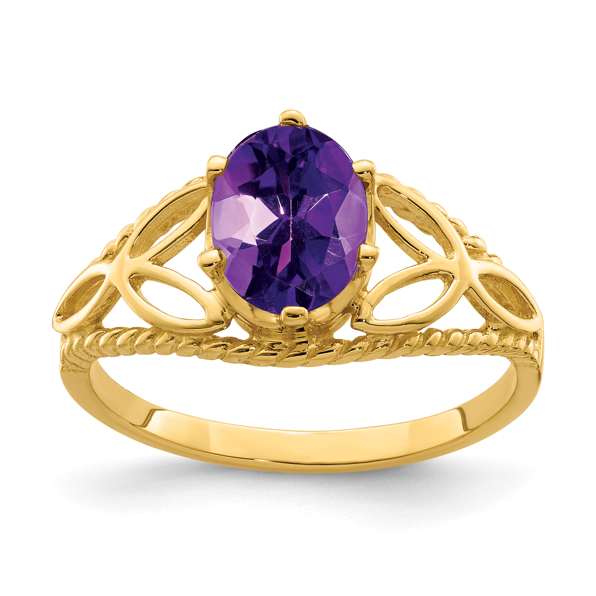14k 8x6mm Oval Amethyst ring (X6102AM)