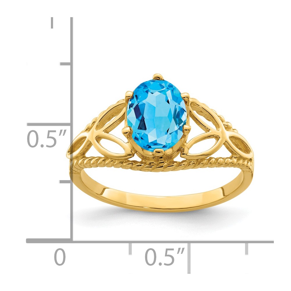 14k Blue Topaz Ring (X6102BT)