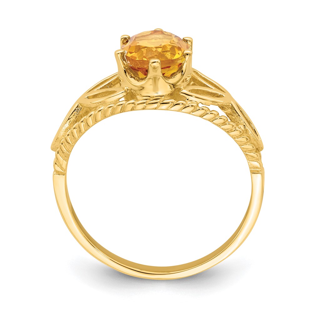 14k 8x6mm Oval Citrine ring (X6102CI)