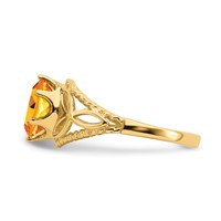 14K Yellow Gold 8x6mm Oval Citrine Filigree Ring view 3