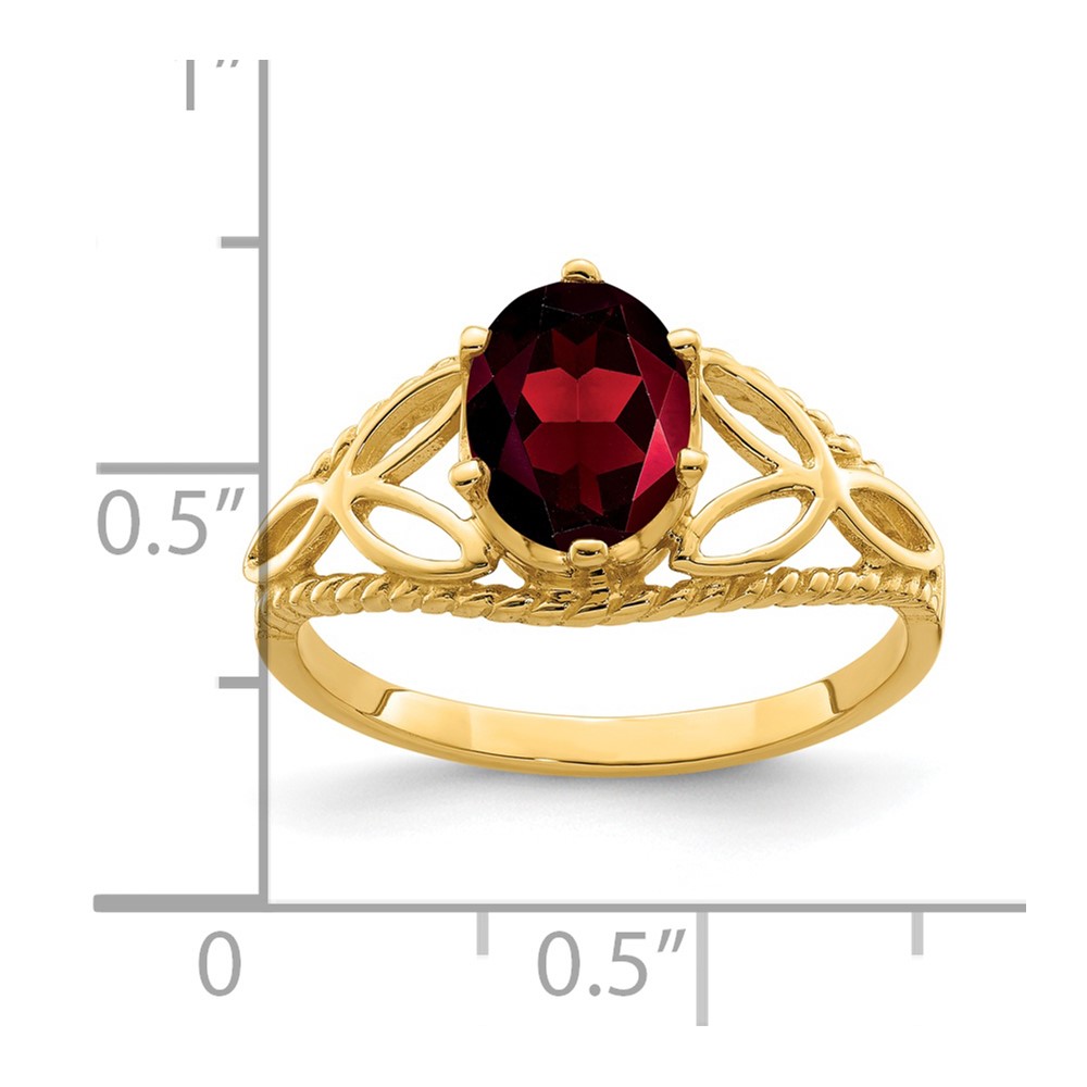 14k 8x6mm Oval Garnet ring (X6102GA)