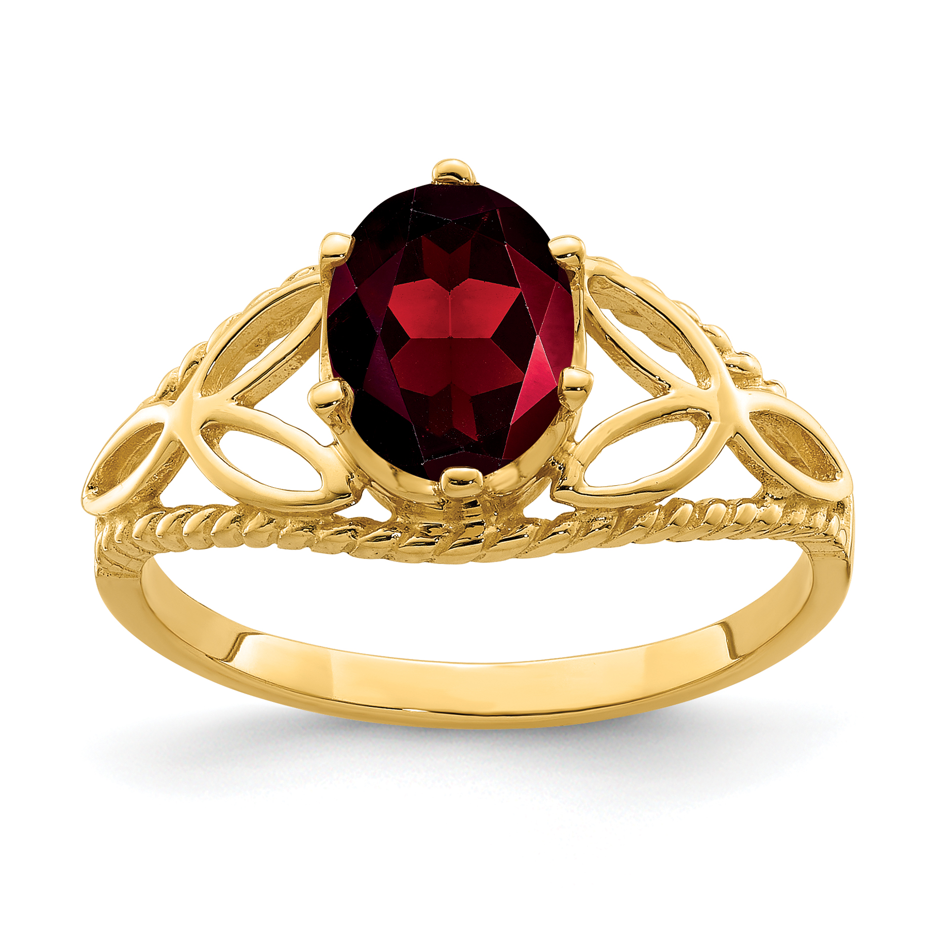 14k 8x6mm Oval Garnet ring (X6102GA)