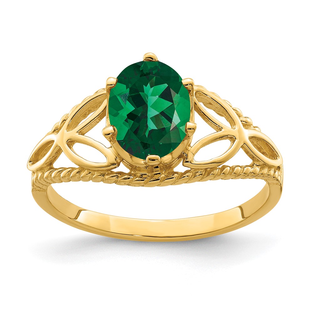 14K Yellow Gold 8x 6mm Oval Mount St. Helens Filigree Ring