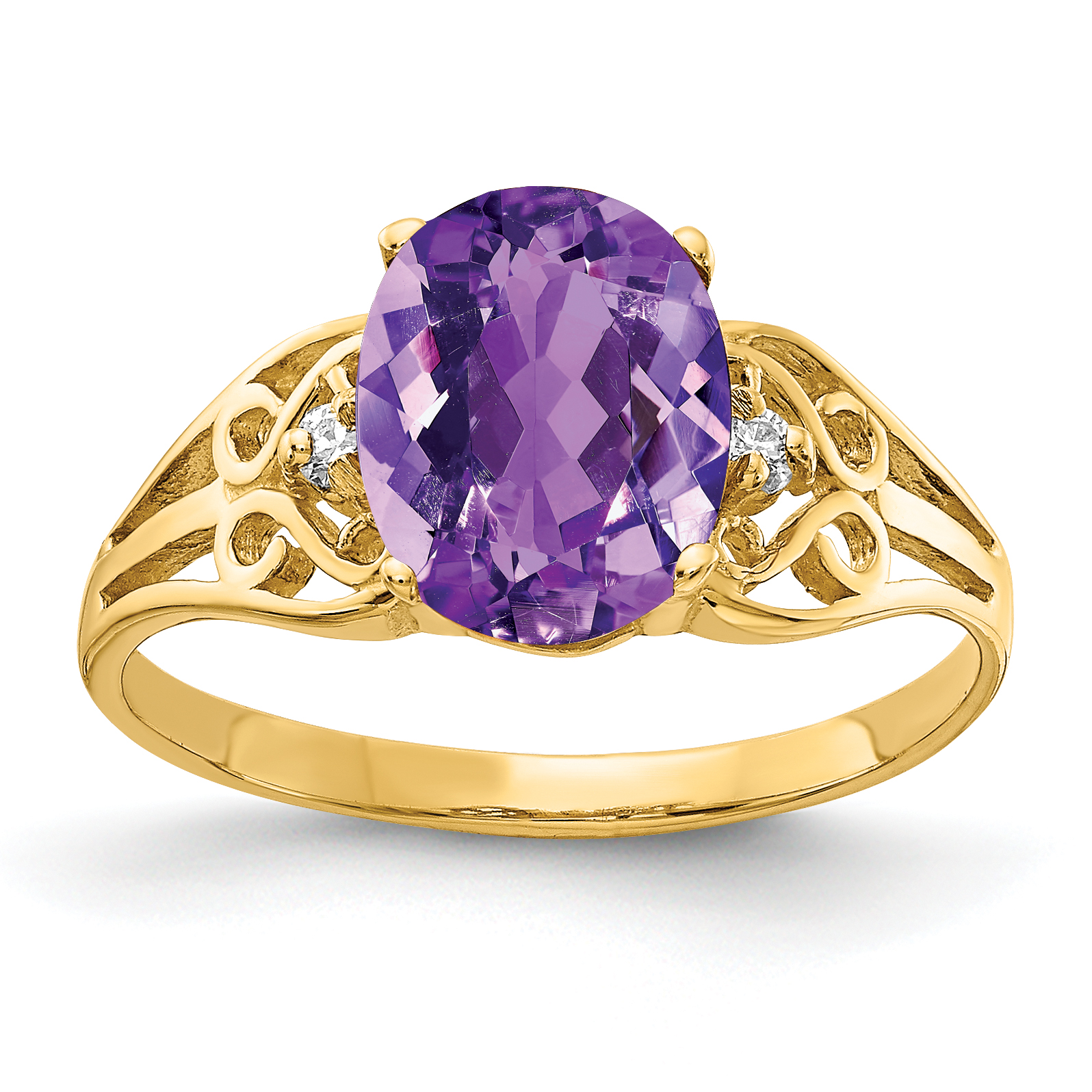 14k Amethyst Diamond ring (X6106AM/AA)