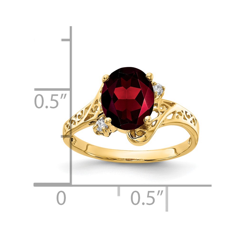 14k Garnet Diamond ring (X6107GA/AA)