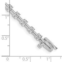 14K White Gold Complete 2 Carat Round Aaa Diamond Bar Link Tennis Bracelet, 7" view 4