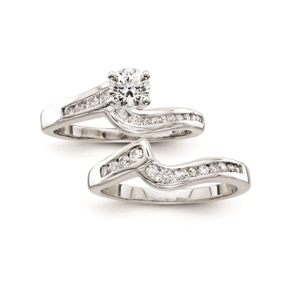 14k White Gold A Diamond engagement ring